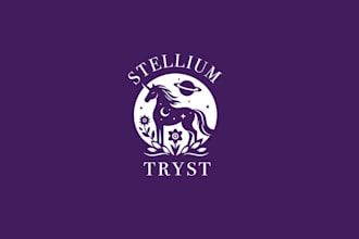 design organic micro farm astrological cosmic themed logo