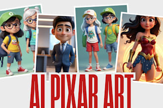 create 3d pixar style characters or ai art
