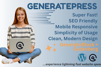 design fast and responsive generatepress modern website with generateblocks pro