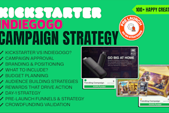 consult your kickstarter and indiegogo crowdfunding strategy