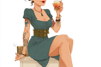 draw pin up girl and pin up girl illustration
