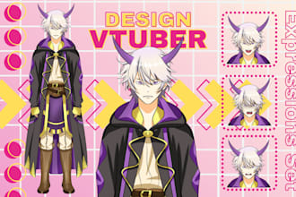 design anime style in live2d vtuber model