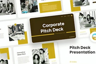 design modern pitch deck and sales presentation for startups and corporates
