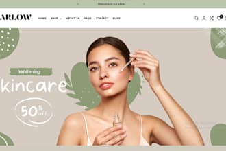 design beauty shopify store skincare website spa website skincare shopify store