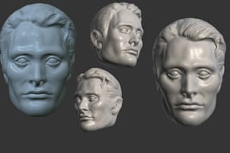 sculpt 3d head sculpt 3d bust 3d face likeness action figure for 3d printing