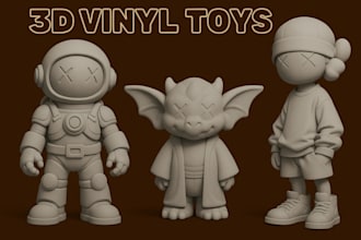 sculpt 3d vinyl toys, collectible figurines, 3d action figures for 3d printing