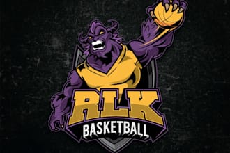 design a mascot premium custom basketball team logo