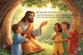 illustrate christian, bible themed and children bible story book illustration