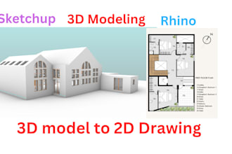 fix 2d cad plan, pdf to section and elevation, 2d drawing to 3d model