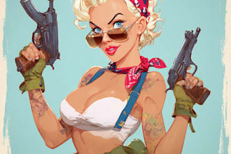 create pin up and cartoon illustrations