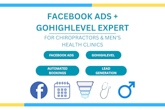 be facebook ads and gohighlevel expert for chiropractors and men health clinics