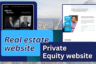 design a private equity real estate investment and syndication website