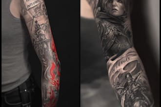 create a tattoo design of tattoo sleeve