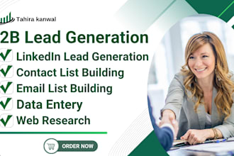 do b2b lead generation, linkedin email leads list building, and email finder