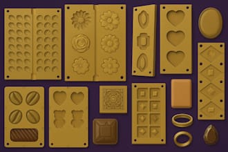 design custom silicone molds for chocolate, soap, jewelry in solidworks