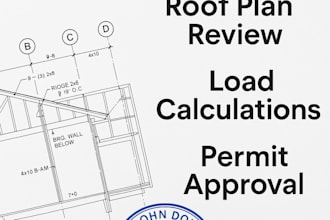 pe stamped structural drawings roof plan review load calculation permit approval