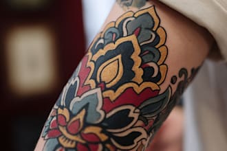 draw a custom tattoo design as a tattoo artist