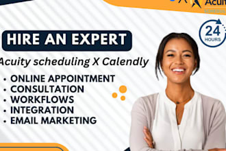 setup acuity scheduling, square, calendly appointment booking website