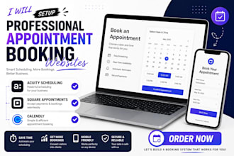 setup acuity scheduling, square, calendly appointment booking website