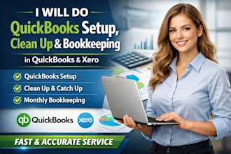 do quickbooks setup, quickbooks clean up and bookkeeping in quickbooks online