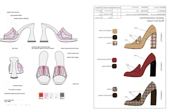 create custom shoe tech pack and sneakers design and mock up for manufacturing