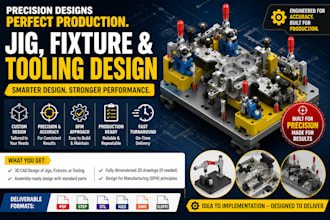 design custom jigs, fixtures, and tooling for manufacturing or assembly
