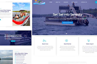 design yacht website, car rental website, jek ski, boat booking website