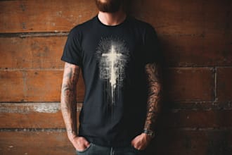 draw a christian church, religious, faith t shirt design