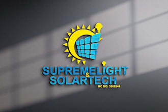modern solar panel, power, energy, electrical company logo design