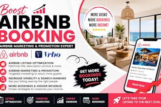 boost airbnb booking, airbnb marketing, vrbo, airbnb promotion, airbnb listing