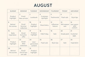 create your marketing plan or calendar