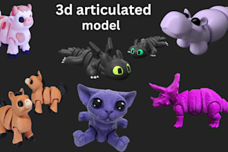 3d articulated model flexi model bjd articulated character stl file 3d printing
