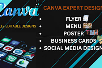 create editable canva templates for social media, flyers, and menus