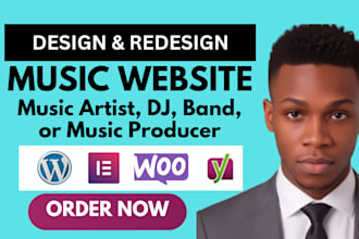 music website, dj website, artist website, podcast website, band website, music