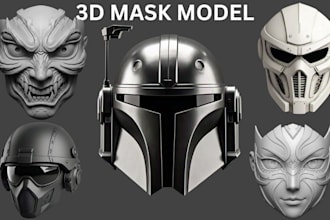 sculpt 3d mask 3d mask model 3d helmet cosplay mask cosplay mask stl for printin