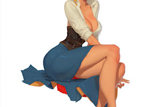 create your pin up girl in a retro style or vintage pinup