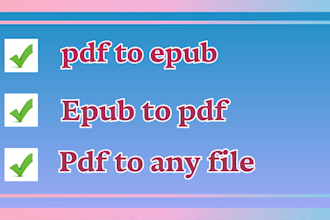 convert PDF to epub and epub to PDF