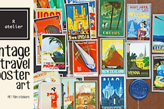 create a custom vintage, retro or art deco travel poster design
