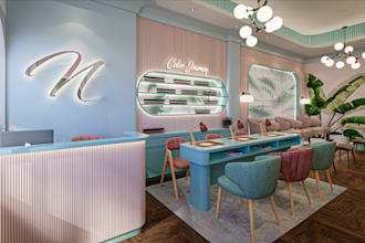 redesign nail salon,pedicure space,medispa,lash and brow tech studio 3drendering