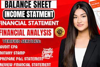 prepare income statement, balance sheet, financial statement, financial analysis