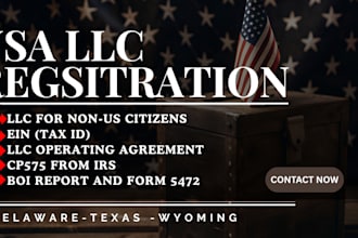register US llc in delaware, texas, or wyoming for residents and non resident