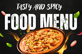 design , redesign , editable food restaurant menu flyer