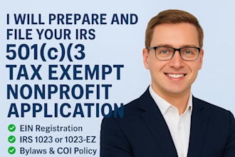 prepare and file your irs 501c3 tax exempt nonprofit application