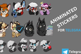 create a cute furry telegram sticker