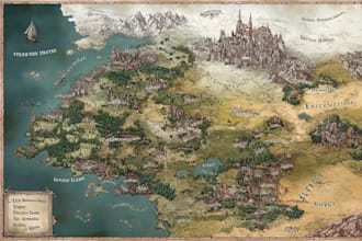 do fantasy map design map maker vector map illustration fantasy city map design