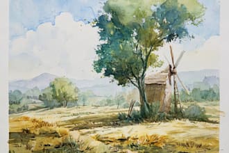paint original watercolor landscape painting
