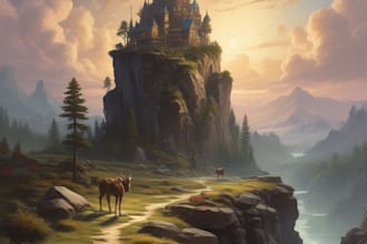 create a fantasy landscape or concept art