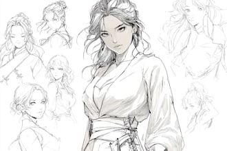 make custom anime styled sketches of ocs or characters