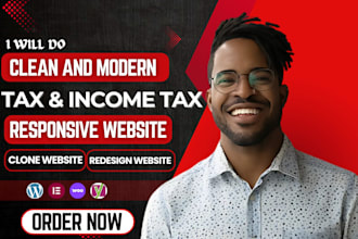 design tax website or income tax website using wix or wordpress