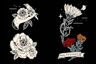 create your unique minimalist line art tattoo design